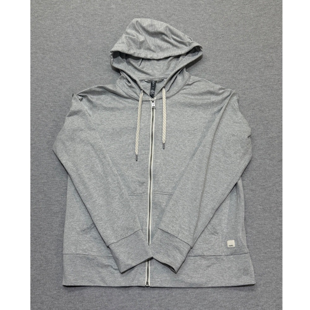 Vuori Halo Performance Hoodie Womens Medium Heather Gray Full Zip VW268